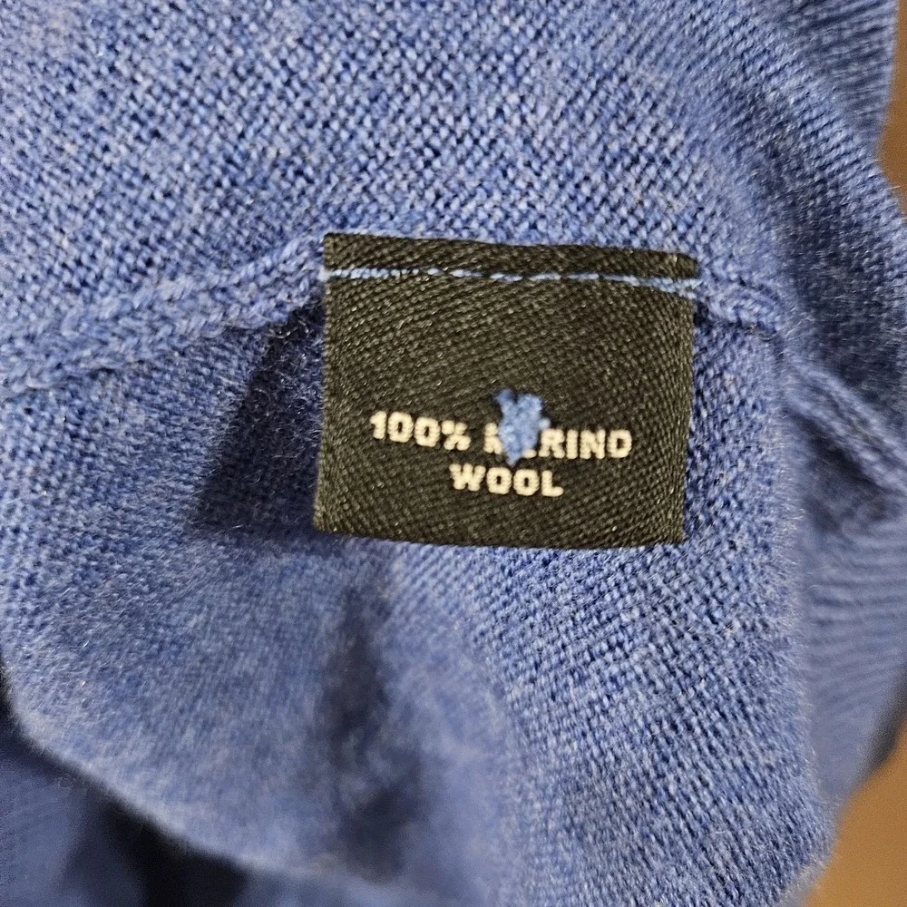 MURANO‎ 100% Merino Wool Sweater Mens 2XLT Blue Polo Long Sleeve Australia
